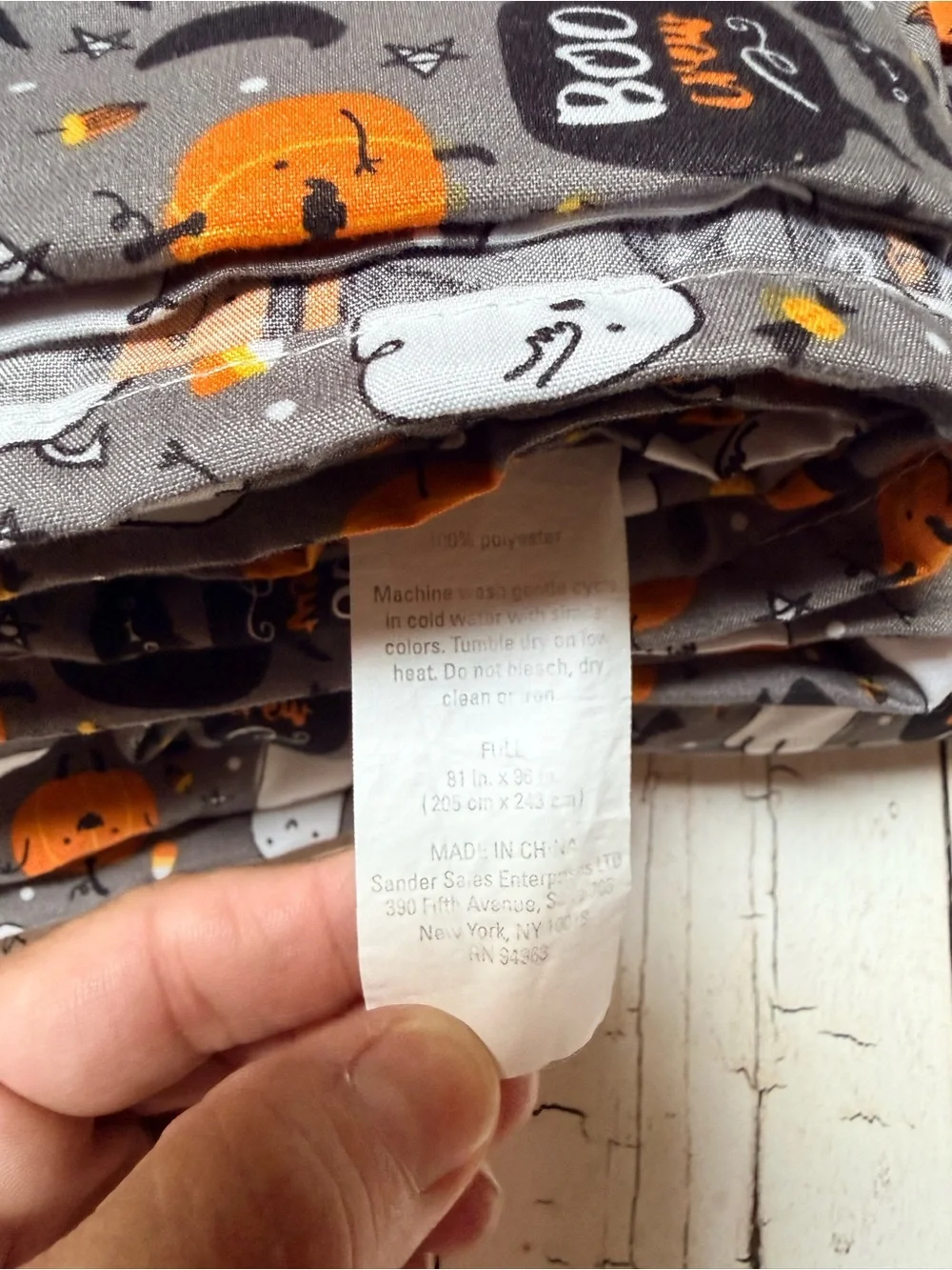 Halloween Ghost & Pumpkin Kids sheets Set - Gray, Orange & White. Full